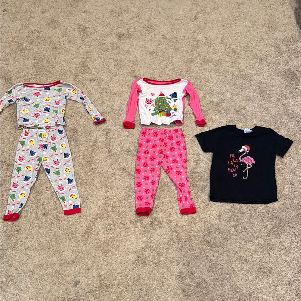 3T Holiday Pajamas and Shirt